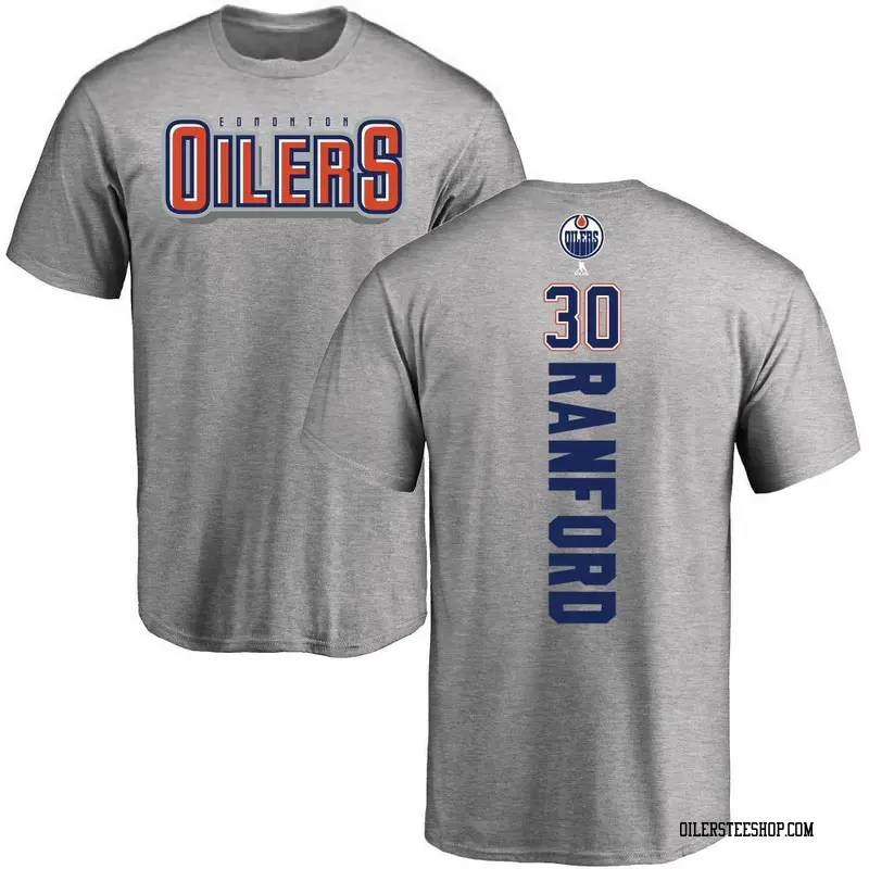 Men's Bill Ranford Edmonton Oilers Backer T-Shirt - Ash