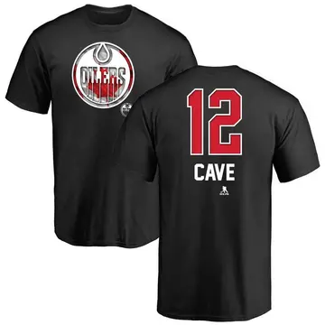 Men's Colby Cave Edmonton Oilers Name and Number Banner Wave T-Shirt - Black