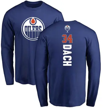 Men's Colton Dach Edmonton Oilers Backer Long Sleeve T-Shirt - Royal