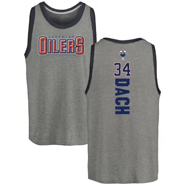 Men's Colton Dach Edmonton Oilers Backer Tri-Blend Tank - Heathered Gray
