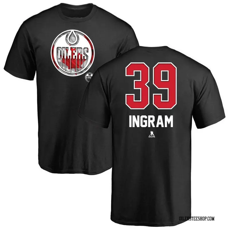 Men's Connor Ingram Edmonton Oilers Name and Number Banner Wave T-Shirt - Black
