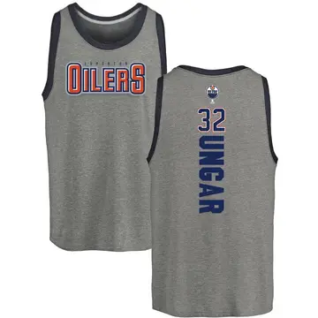 Men's Connor Ungar Edmonton Oilers Backer Tri-Blend Tank - Heathered Gray