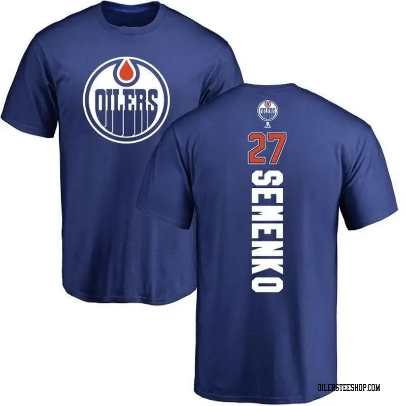 Men's Dave Semenko Edmonton Oilers Backer T-Shirt - Royal