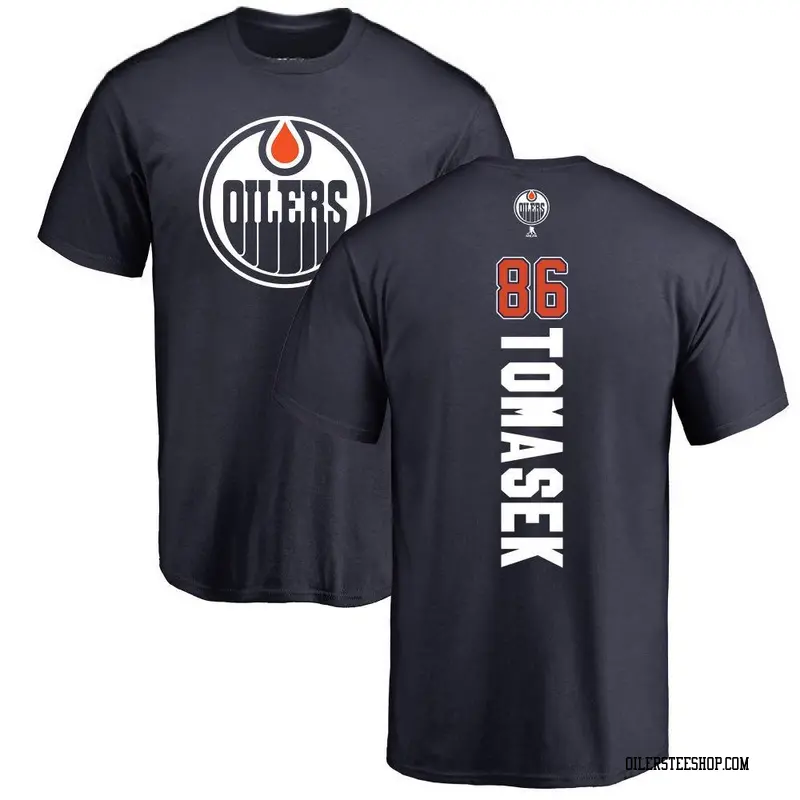 Men's David Tomasek Edmonton Oilers Backer T-Shirt - Navy