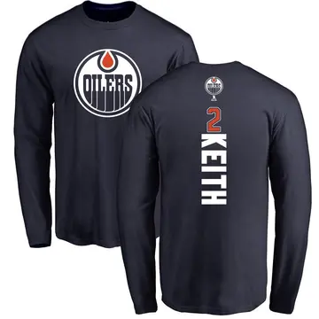 Men's Duncan Keith Edmonton Oilers Backer Long Sleeve T-Shirt - Navy