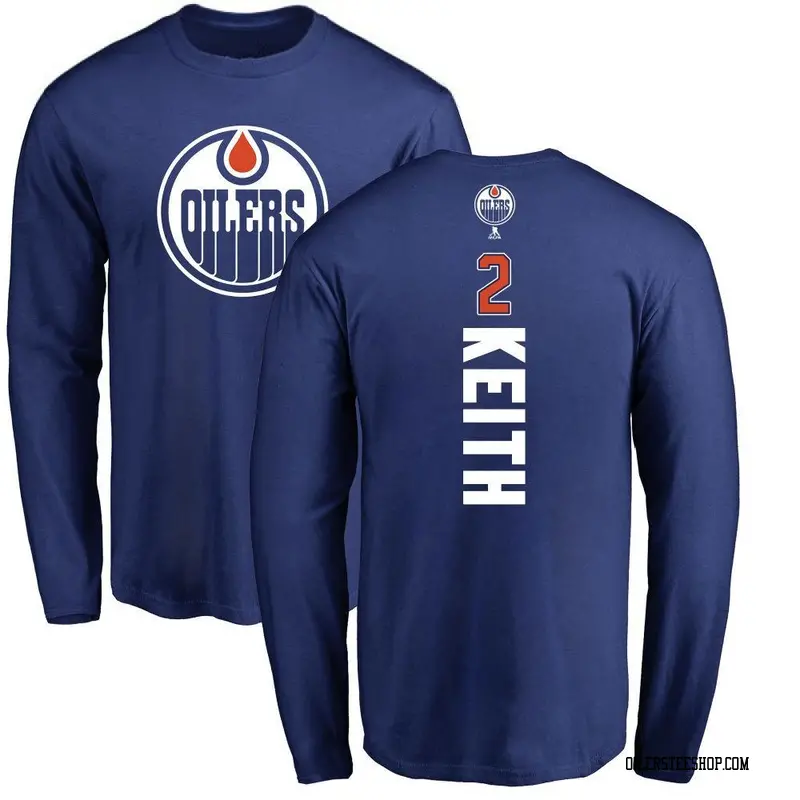 Men's Duncan Keith Edmonton Oilers Backer Long Sleeve T-Shirt - Royal