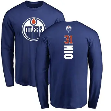 Men's Eddie Mio Edmonton Oilers Backer Long Sleeve T-Shirt - Royal