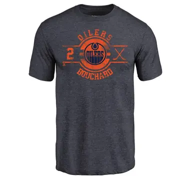 Men's Evan Bouchard Edmonton Oilers Insignia Tri-Blend T-Shirt - Navy