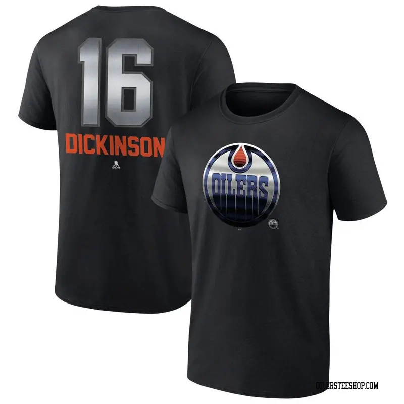 Men's Jason Dickinson Edmonton Oilers Black Midnight Mascot Logo T-Shirt