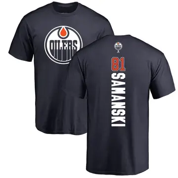 Men's Josh Samanski Edmonton Oilers Backer T-Shirt - Navy