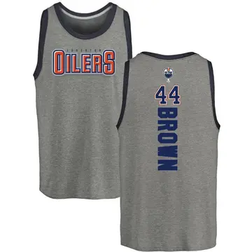 Men's Joshua Brown Edmonton Oilers Backer Tri-Blend Tank - Heathered Gray