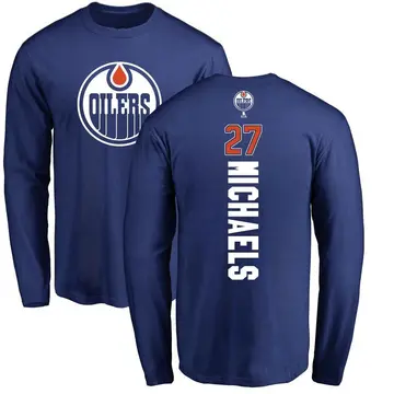 Men's Owen Michaels Edmonton Oilers Backer Long Sleeve T-Shirt - Royal