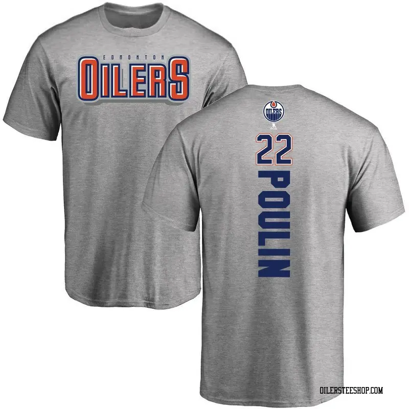 Men's Sam Poulin Edmonton Oilers Backer T-Shirt - Ash