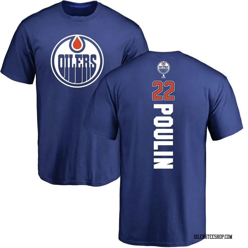 Men's Sam Poulin Edmonton Oilers Backer T-Shirt - Royal