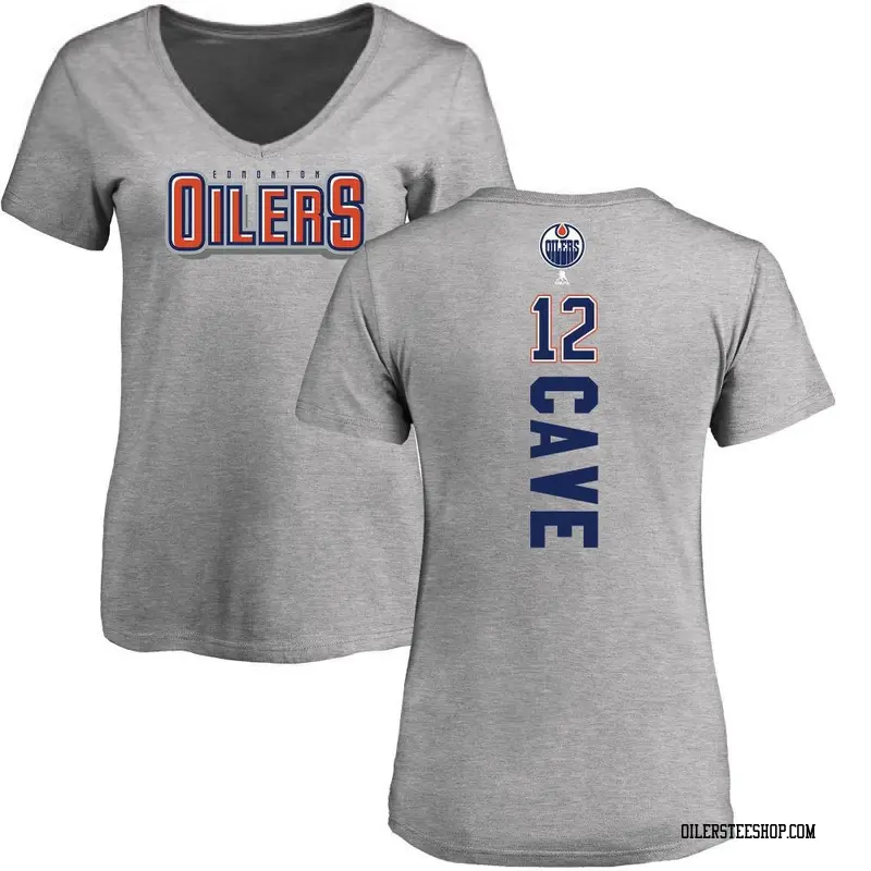 Women's Colby Cave Edmonton Oilers Backer T-Shirt - Ash