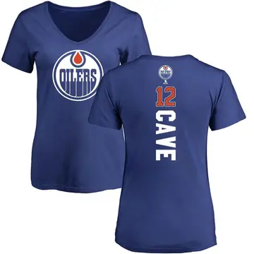 Women's Colby Cave Edmonton Oilers Backer T-Shirt - Royal