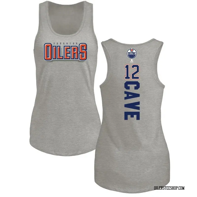 Women's Colby Cave Edmonton Oilers Backer Tri-Blend Tank Top - Ash