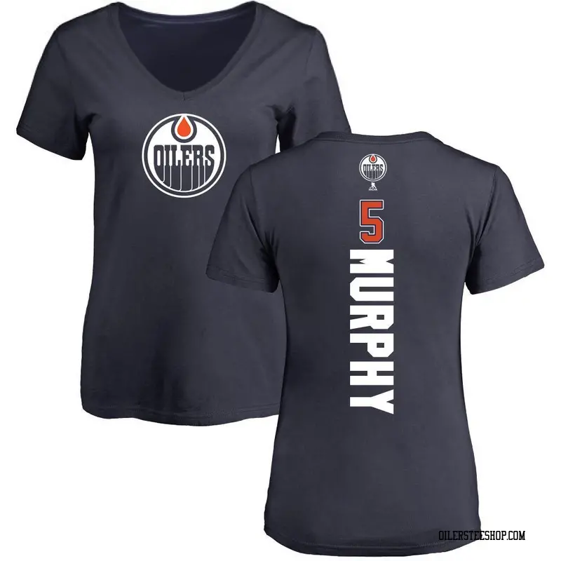 Women's Connor Murphy Edmonton Oilers Backer Slim Fit V-Neck T-Shirt - Navy