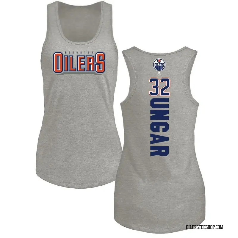Women's Connor Ungar Edmonton Oilers Backer Tri-Blend Tank Top - Ash