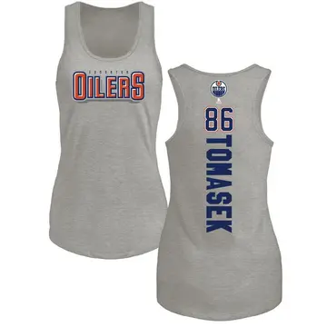 Women's David Tomasek Edmonton Oilers Backer Tri-Blend Tank Top - Ash