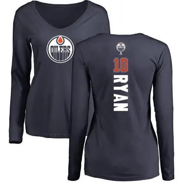 Women's Derek Ryan Edmonton Oilers Backer Slim Fit Long Sleeve T-Shirt - Navy