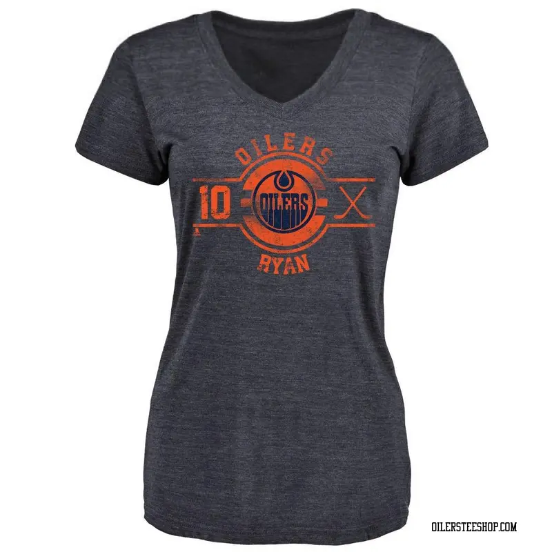 Women's Derek Ryan Edmonton Oilers Insignia Tri-Blend V-Neck T-Shirt - Navy