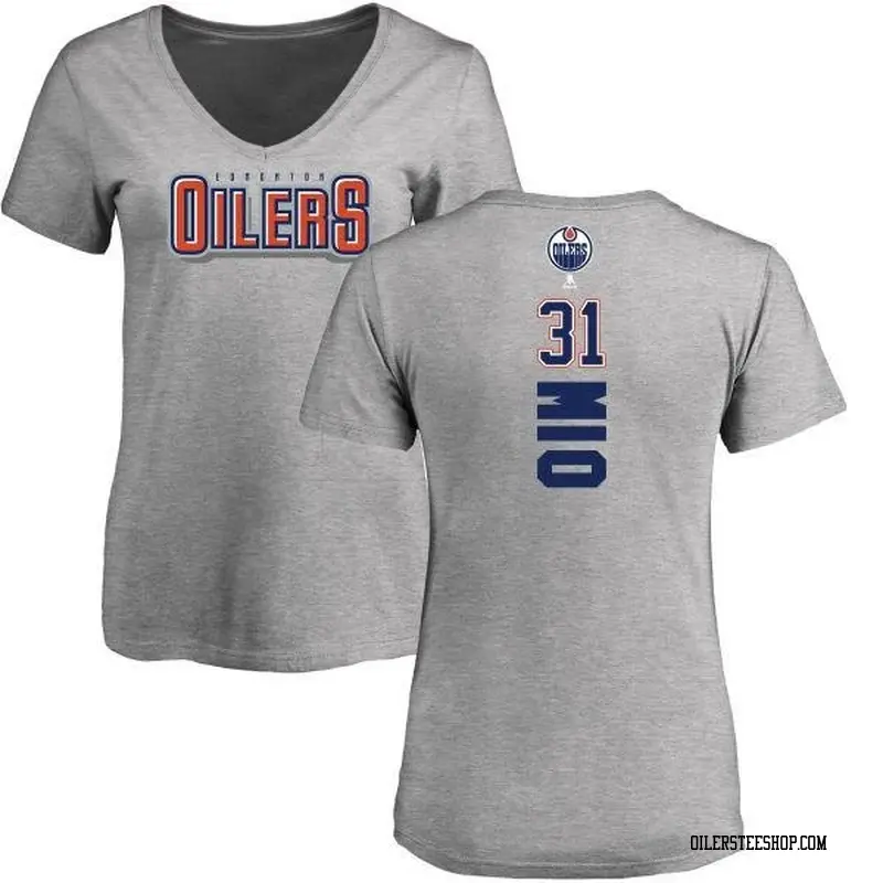 Women's Eddie Mio Edmonton Oilers Backer T-Shirt - Ash