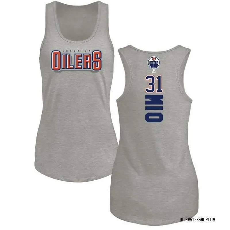 Women's Eddie Mio Edmonton Oilers Backer Tri-Blend Tank Top - Ash
