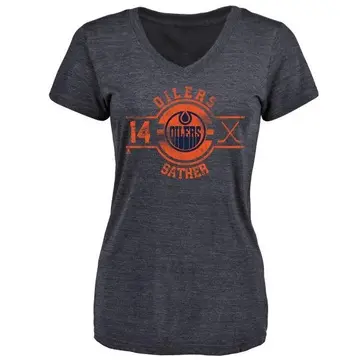 Women's Glen Sather Edmonton Oilers Insignia Tri-Blend T-Shirt - Royal