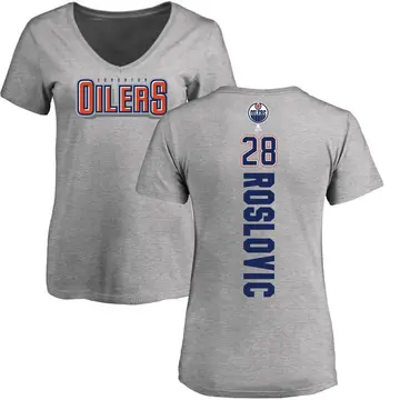 Women's Jack Roslovic Edmonton Oilers Backer T-Shirt - Ash