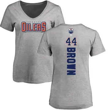 Women's Joshua Brown Edmonton Oilers Backer T-Shirt - Ash