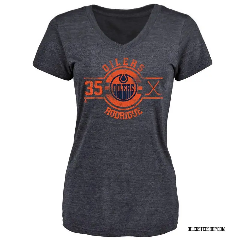Women's Olivier Rodrigue Edmonton Oilers Insignia Tri-Blend T-Shirt - Royal