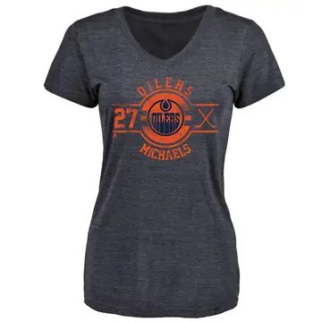 Women's Owen Michaels Edmonton Oilers Insignia Tri-Blend T-Shirt - Royal