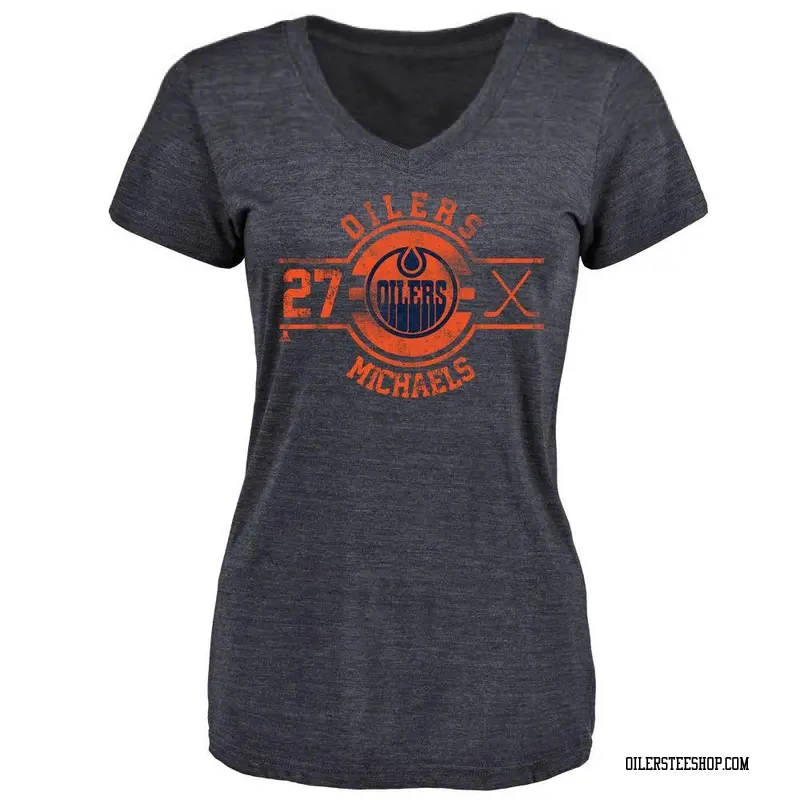 Women's Owen Michaels Edmonton Oilers Insignia Tri-Blend T-Shirt - Royal
