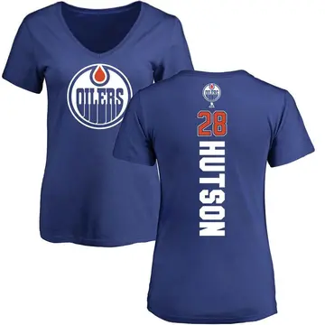 Women's Quinn Hutson Edmonton Oilers Backer T-Shirt - Royal