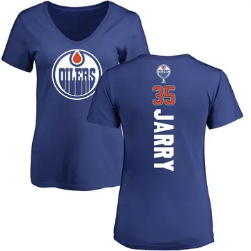 Women's Tristan Jarry Edmonton Oilers Backer T-Shirt - Royal