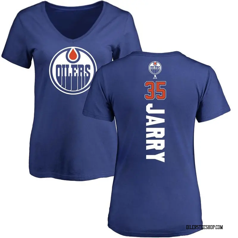 Women's Tristan Jarry Edmonton Oilers Backer T-Shirt - Royal