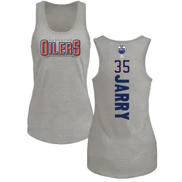 Women's Tristan Jarry Edmonton Oilers Backer Tri-Blend Tank Top - Ash