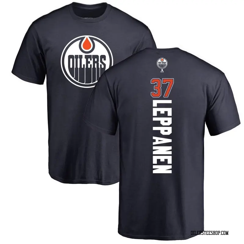 Youth Atro Leppanen Edmonton Oilers Backer T-Shirt - Navy