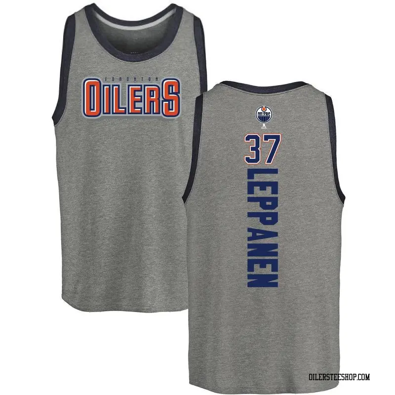 Youth Atro Leppanen Edmonton Oilers Backer Tri-Blend Tank - Heathered Gray