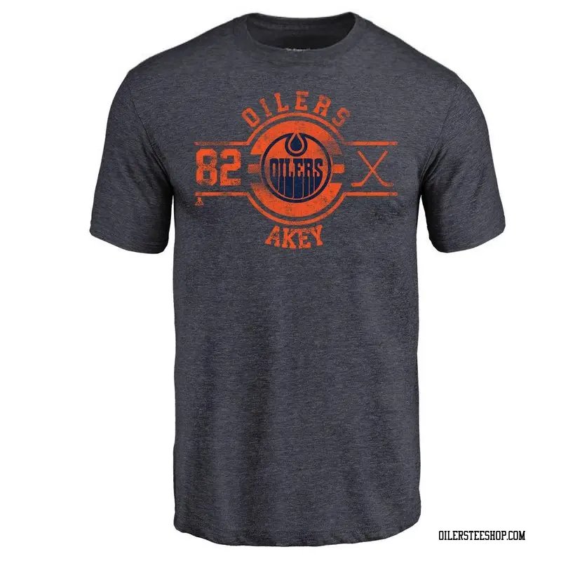 Youth Beau Akey Edmonton Oilers Insignia Tri-Blend T-Shirt - Navy