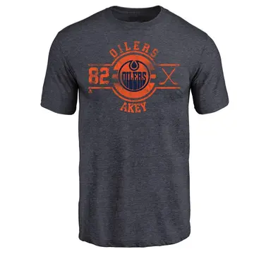 Youth Beau Akey Edmonton Oilers Insignia Tri-Blend T-Shirt - Royal