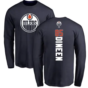 Youth Cam Dineen Edmonton Oilers Backer Long Sleeve T-Shirt - Navy