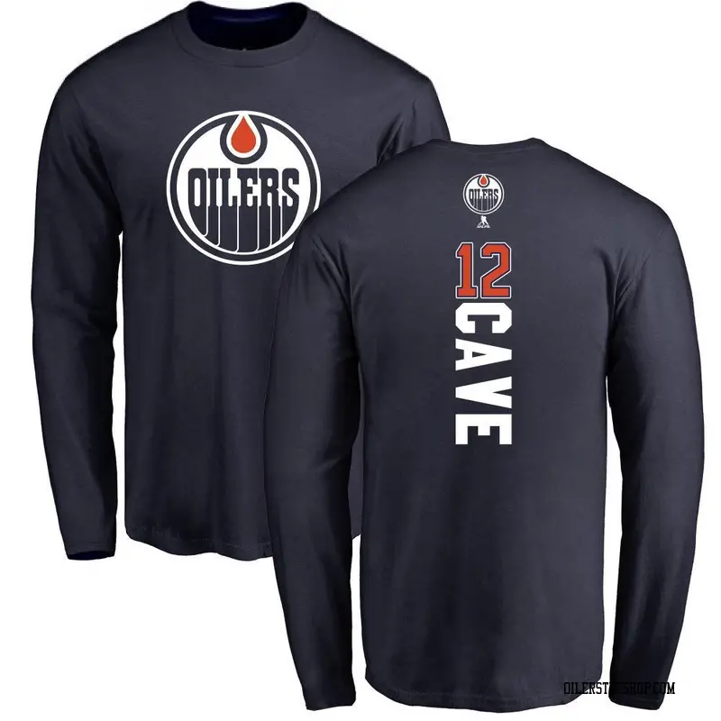 Youth Colby Cave Edmonton Oilers Backer Long Sleeve T-Shirt - Navy