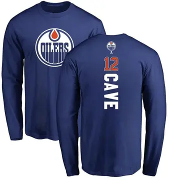 Youth Colby Cave Edmonton Oilers Backer Long Sleeve T-Shirt - Royal