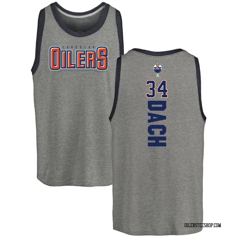 Youth Colton Dach Edmonton Oilers Backer Tri-Blend Tank - Heathered Gray