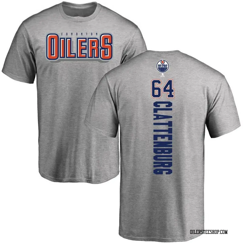 Youth Connor Clattenburg Edmonton Oilers Backer T-Shirt - Ash