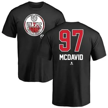 Youth Connor McDavid Edmonton Oilers Name and Number Banner Wave T-Shirt - Black