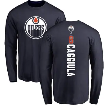 Youth Drake Caggiula Edmonton Oilers Backer Long Sleeve T-Shirt - Navy