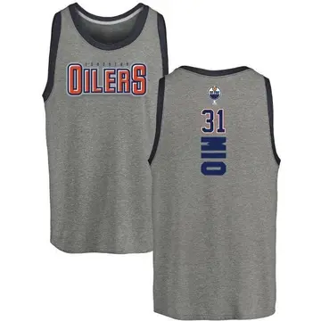 Youth Eddie Mio Edmonton Oilers Backer Tri-Blend Tank - Heathered Gray